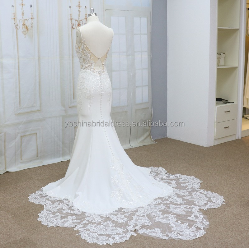 Hot selling fashionable 2022 mermaid with detachable chiffon train wedding gowns