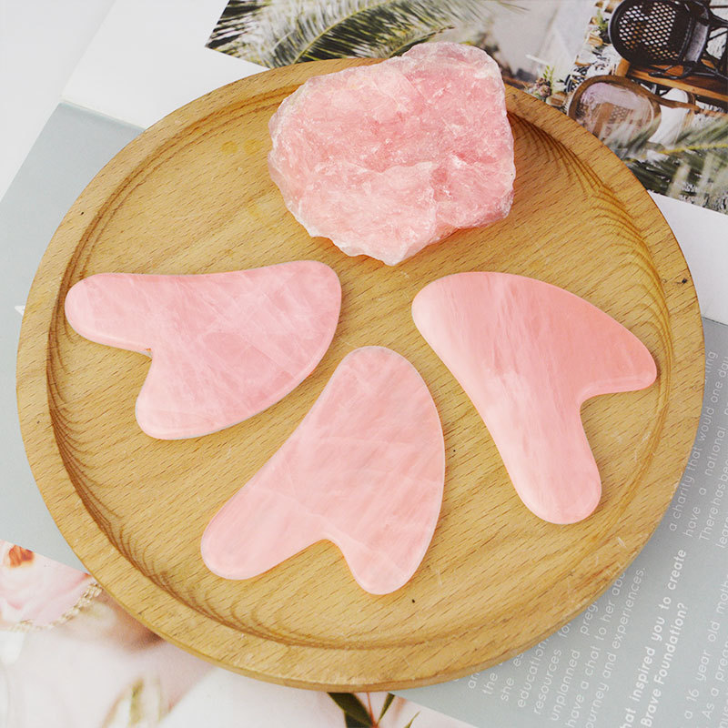 Natural Guasha Face Skincare Tool Custom Logo Jade Gua sha Set Wholesale Beauty Rose Quartz Gua Sha Stone Massager