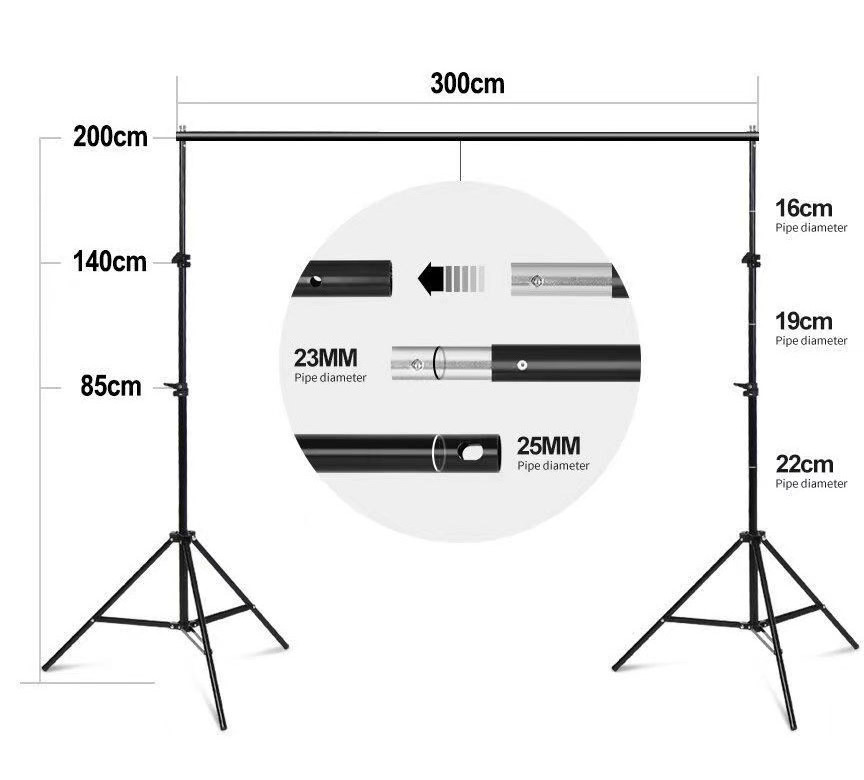 2x3M Softbox with LED Bulb 50-70cm Photography Lighting Kit for Photo Studio Accessories