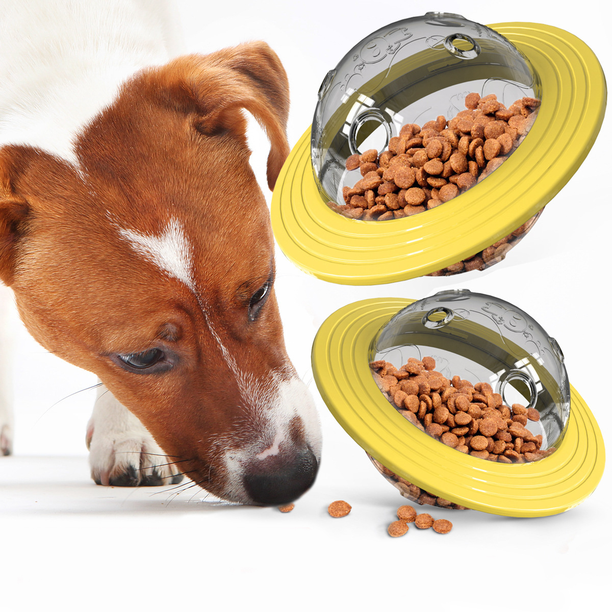 Food Dispenser Tumble Toy New Design Anti-bite Planet Leakage Food and Interactive Dog Toy Flying Saucer Treat Ball Pet Dog Cat