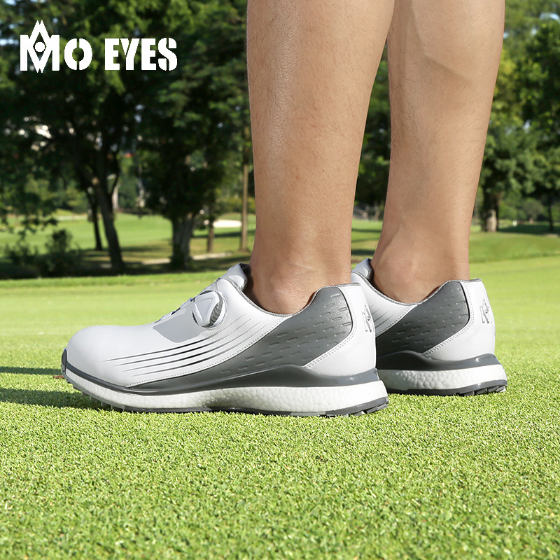 MO EYES M22XZ01 men sports golf shoes  custom LOGO knob laces waterproof anti-skid mens golf shoes