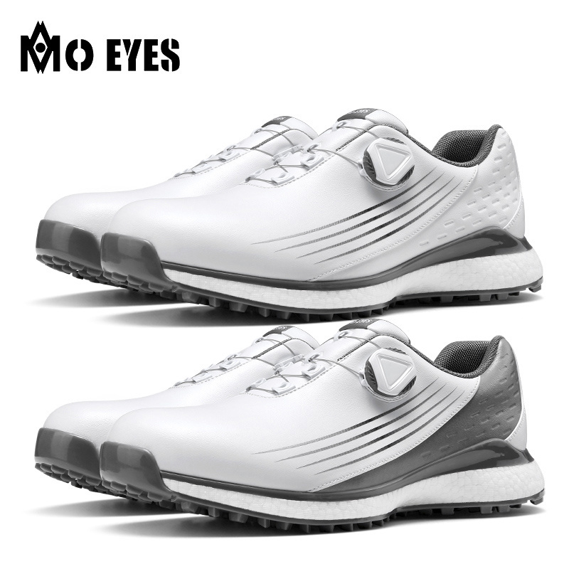 MO EYES M22XZ01 men sports golf shoes  custom LOGO knob laces waterproof anti-skid mens golf shoes