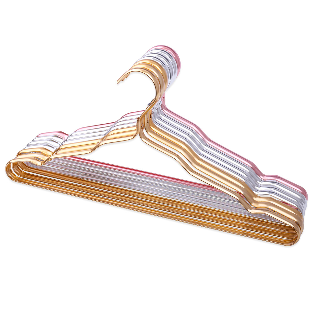 luxury 4 colors metal laundry hanger aluminum dress clothes hanger for adult