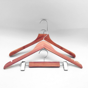 Custom logo Wooden Cloth Hanger cedar hangers for  Clothing store