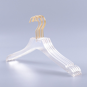 Custom Logo Luxury Coat solid  Cloth  Hanger Plastic Transparent Acrylic Clothes Hanger For Baby