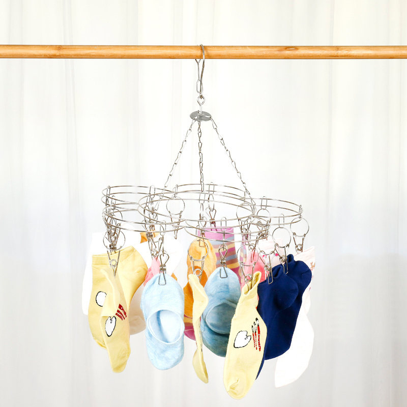 Clothes Socks Shorts Underwear in balcony stainless steel wall mounted clothes rack drying hanger