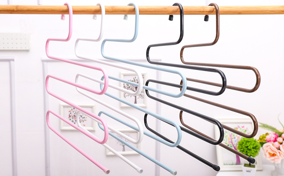 Pants Hangers S-type Trousers Rack 5 layers Multi-Purpose Closet Magic Space Saver trousers hanger