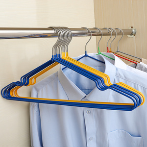 CHEAP 3.2mm PVC COATED adult metal clothes hangers with metal hook