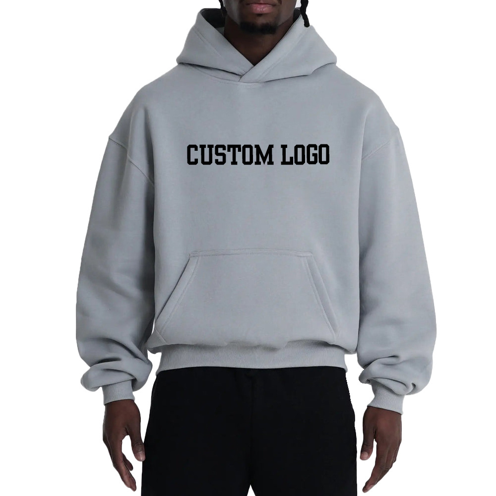 500 GSM Factory Custom logo blank Boxy oversized Hoodies for Mens heavyweight cotton Hoodies drop shoulder pullover Hoodi  OEM