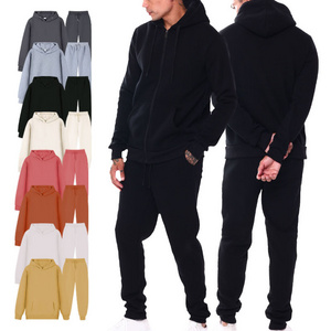 Tracksuit Custom blank Hoodies and sweatpants set For men sweatsuit 100% cotton french terry high quality Tracksuit manufacturer