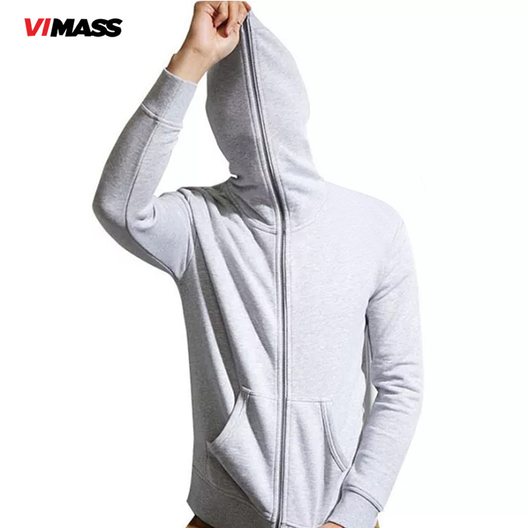 wholesale 80 cotton 20 polyester hoodies streetwear custom loog sleeve logo oversized hoodies unisex full zip up hoodie men