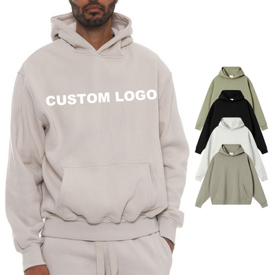 380 GSM Custom Logo Blank No Strings Hoodies French Terry Oversized Drop Shoulder Hoodies  Custom Sweatshirt Hoodie For Men