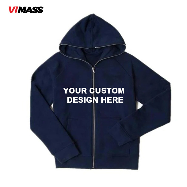 wholesale 80 cotton 20 polyester hoodies streetwear custom loog sleeve logo oversized hoodies unisex full zip up hoodie men