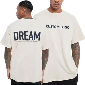 Manufacture Men's t shirt high quality  streetwear blank T shirt 250 gsm heavy weight print logo T shirt for OEM