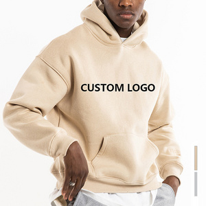 High Quality Cotton French Terry Oversize Hoodie Thick Fleece Drop Shoulder Plain Blank Custom Men Hoodies