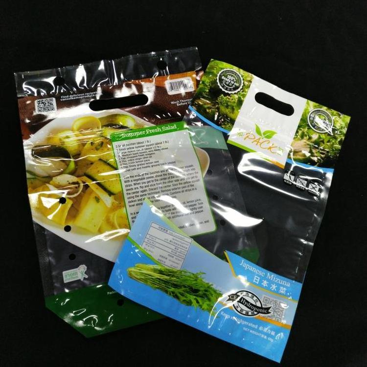 China factory anti-fog  Flat Bottom micro-perforated plastic bag for vegetable with breath hole