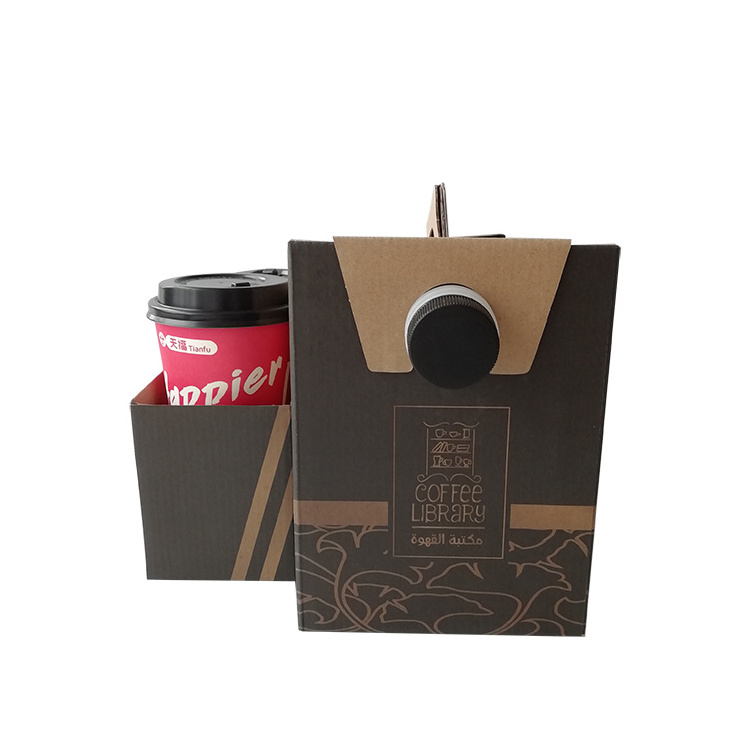 Custom logo 128OZ aluminum spout pouch coffee bag in box with valve coffee wine juice water packaging with cup holder