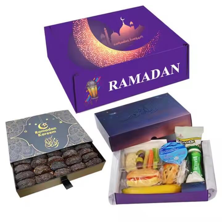 Custom logo printed decorative wedding packaging diwali dried fruit empty packing for Dates dry fruit gift paper box