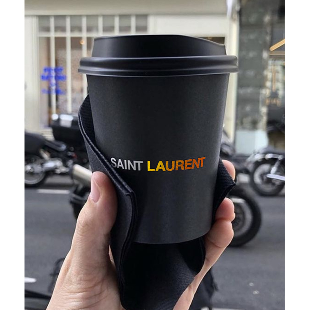 Manufacture custom black white cup 24oz double wall disposable coffee espresso paper cups with your own logo sleeves