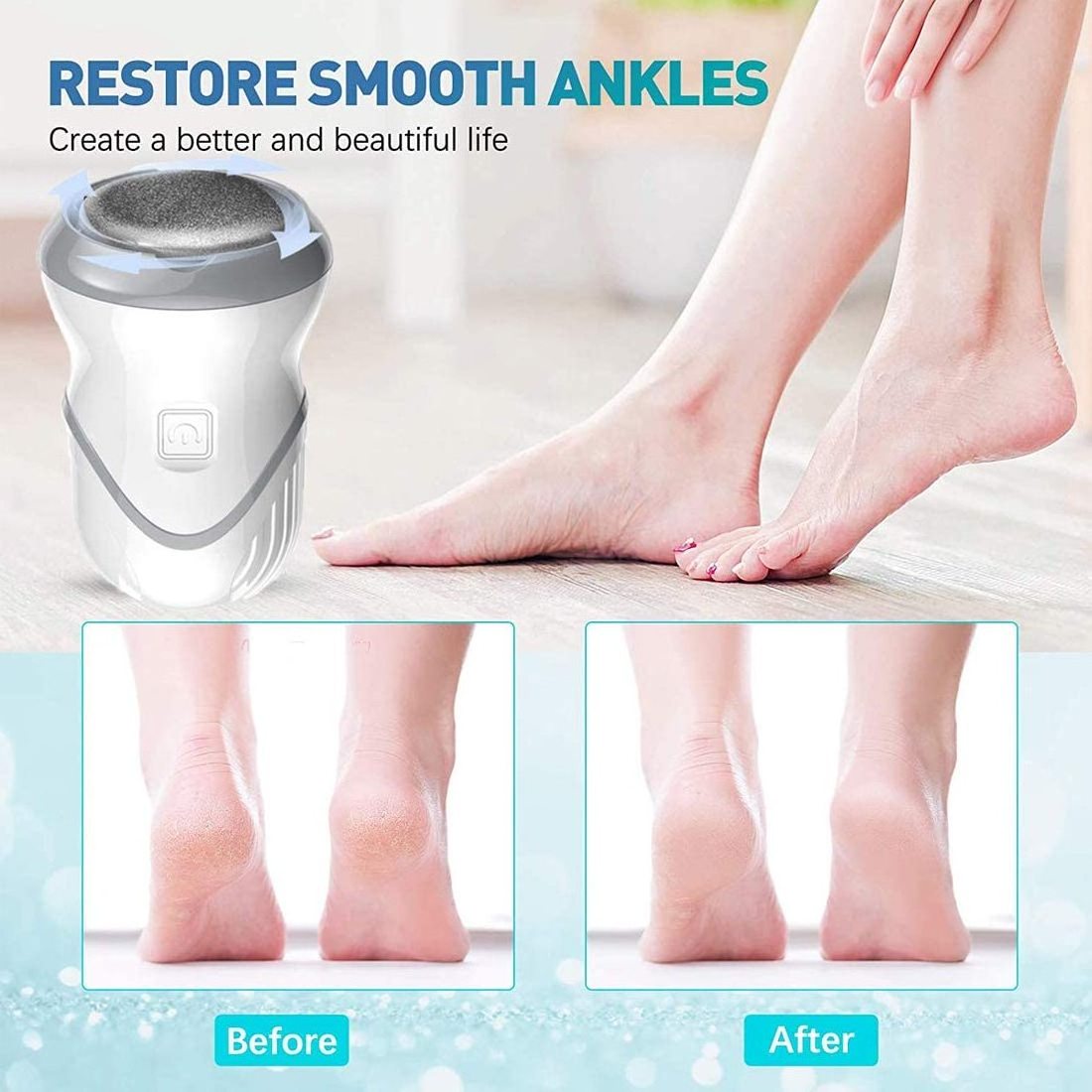 Electronic Foot File Pedicure Tools Callus Remover Feet Care Sander Portable Electric Vacuum Adsorption Foot Grinder