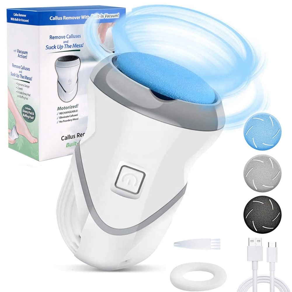 Electronic Foot File Pedicure Tools Callus Remover Feet Care Sander Portable Electric Vacuum Adsorption Foot Grinder