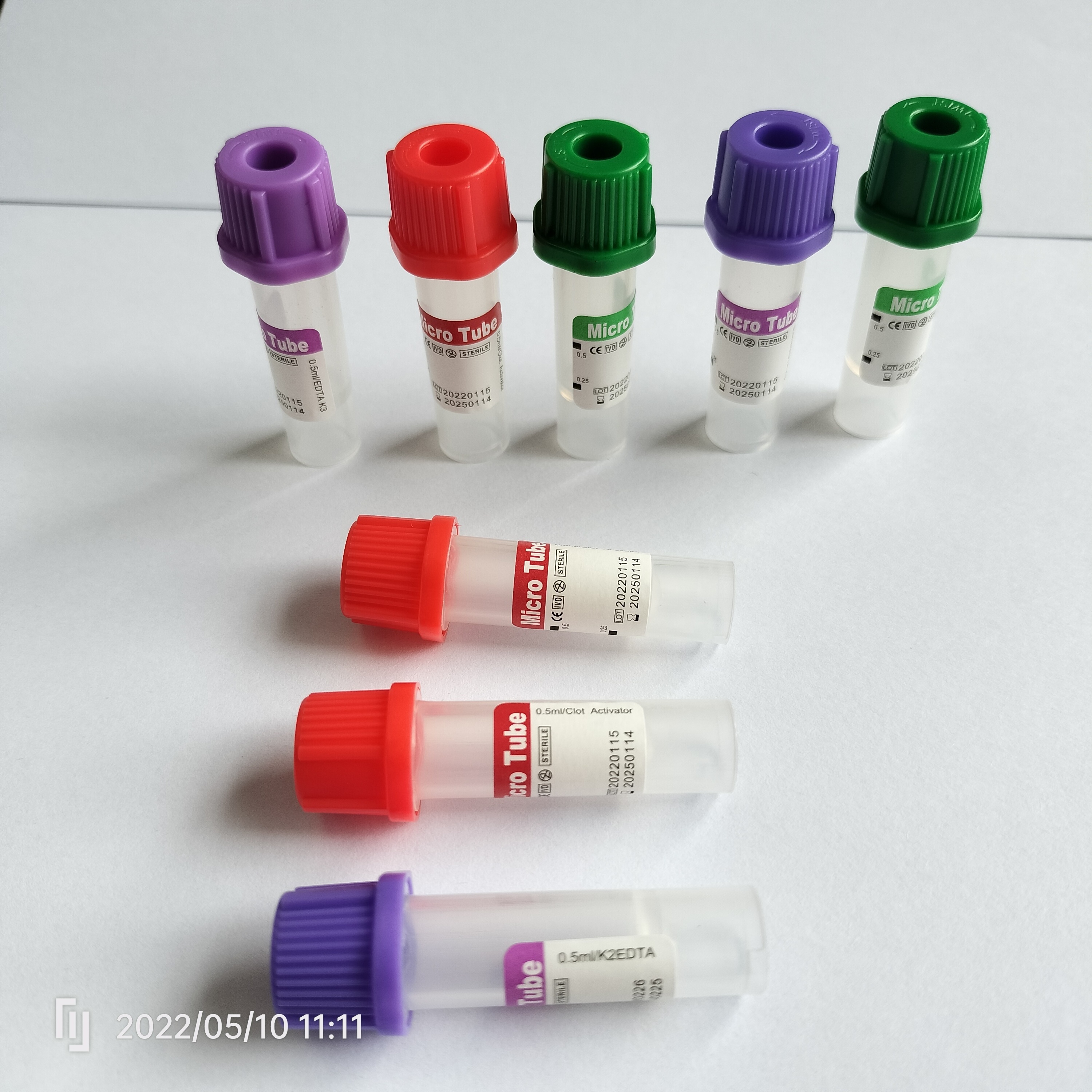 CE Approved Capillary K3EDTA tube 0.5ml 1ml Mini tubes for Children Microtainer