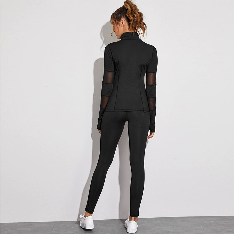 OEM ODM Custom Fitness Apparel Wholesale Workout Clothing High Waist Gym Long Sleeve Yoga Sets Activewear Women