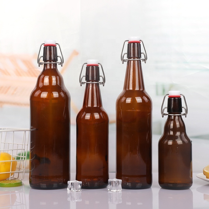 16 oz 500ml Home Brewing Glass Rubber Seal  330ml swing top Beer Bottle with Easy Wire Swing Cap