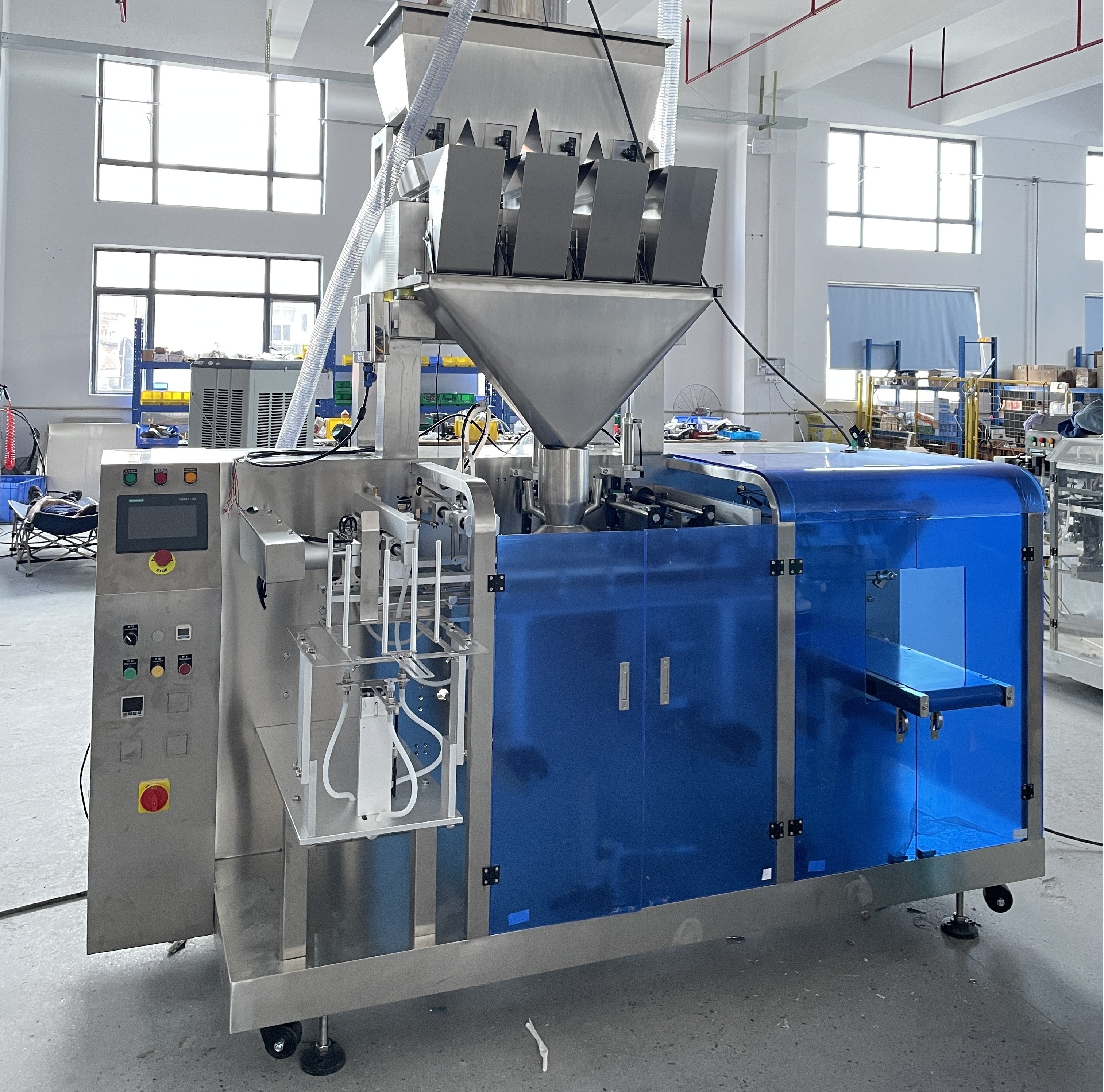 YB-210 Fully Automatic Multi-function Premade Bag Stand-up Pouch Packaging Dried Meat Biltong Candy Beef Jerky Packing Machine