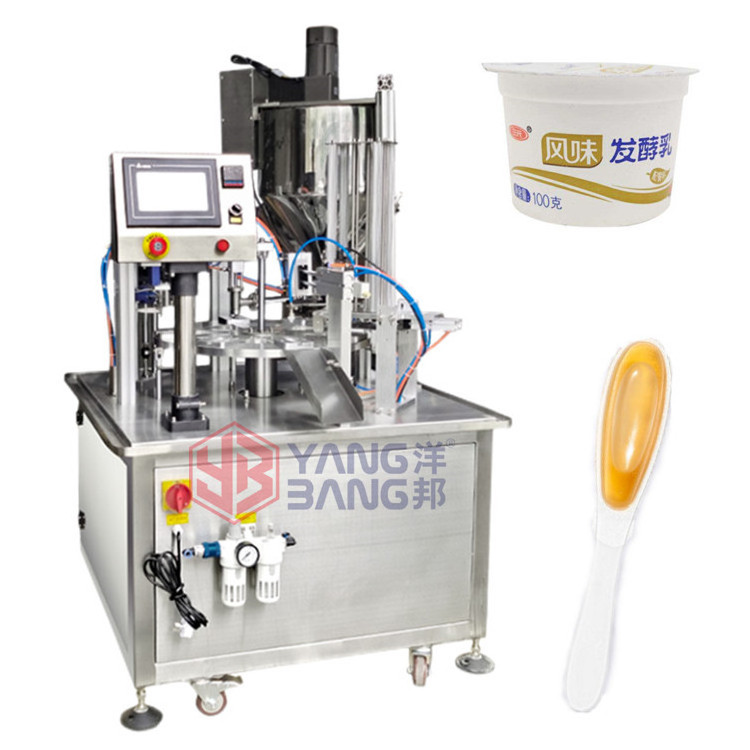 Long Service Life Automatic Honey Spoon Yogurt Filling and Sealing Machine