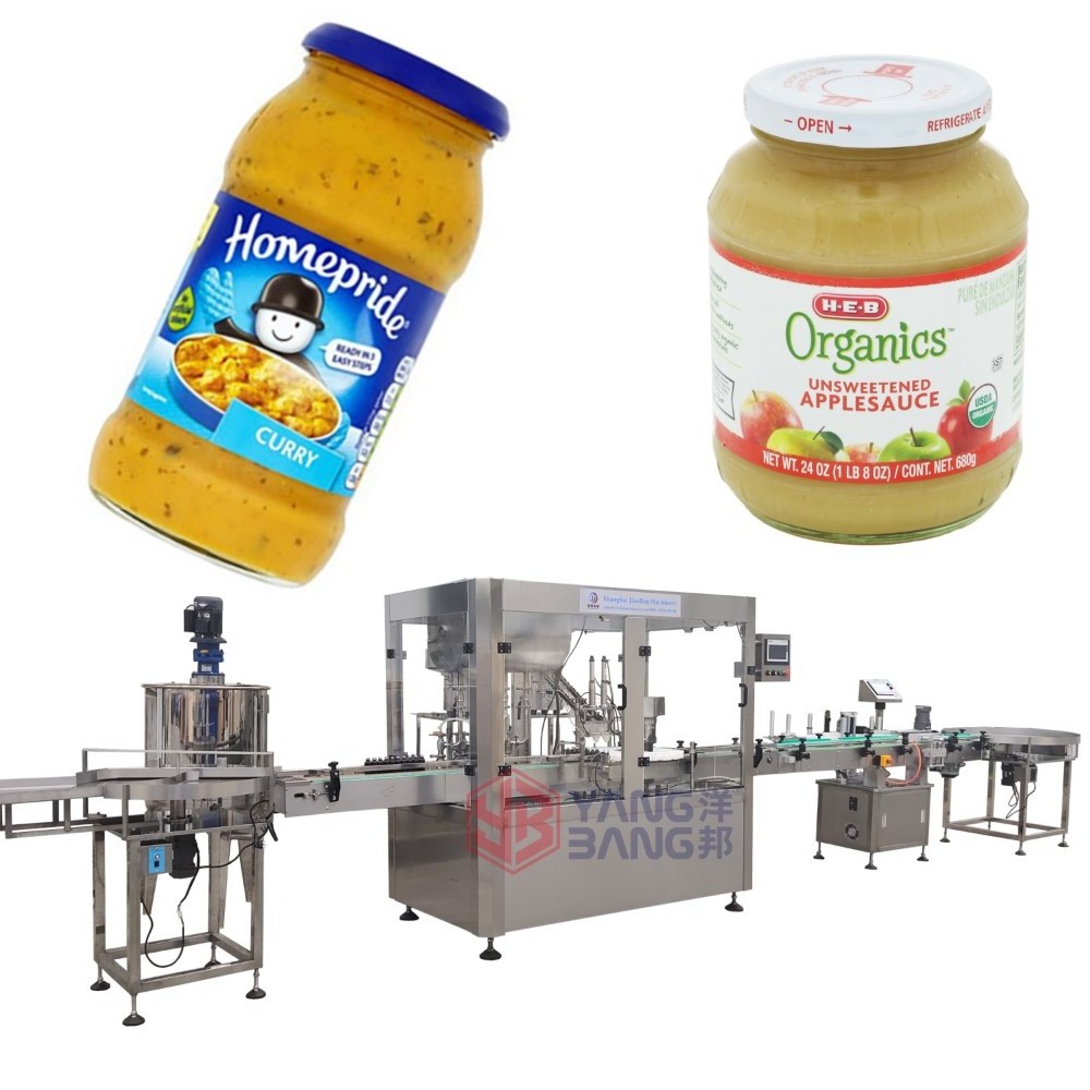 YB-NJ8 Automatic Glass Plastic Jar Paste Jam Ketchup BBQ Tomato Spaghetti Chili Hot Sauce Bottle Liquid Filling Machine Line