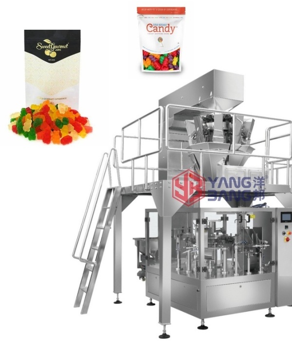 YB-210 Fully Automatic Multi-function Premade Bag Stand-up Pouch Packaging Dried Meat Biltong Candy Beef Jerky Packing Machine