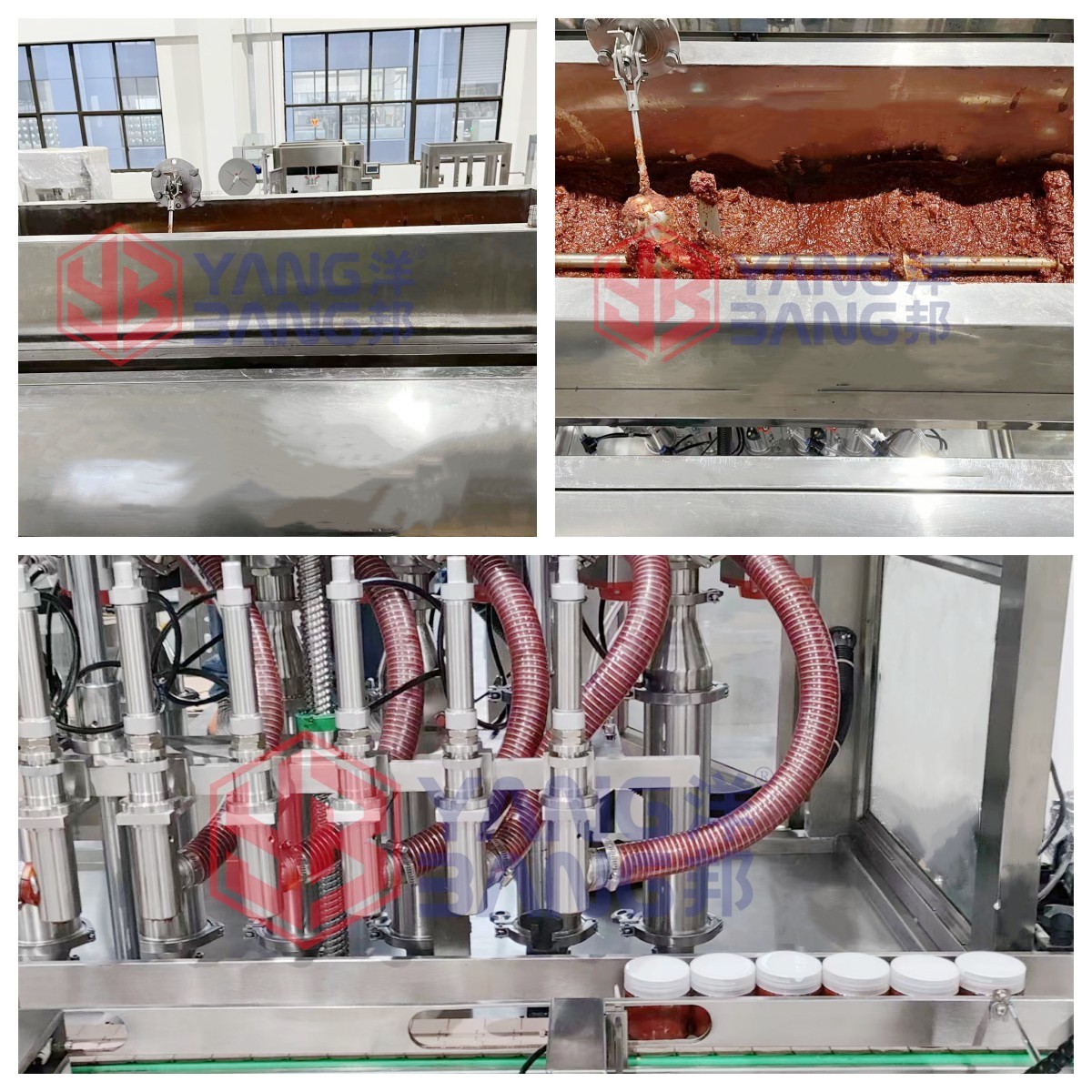 YB-JX4 Servo Drive Control Rotary Lobe Pump Chocolate Mousse Beef Sauce Filling Capping Machine