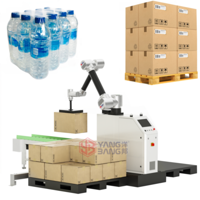 YB-MD16 Robot Arm Gripper Bag Carton Box Palletizer Stack Robotic Palletizer Machine for Bagging Production Line