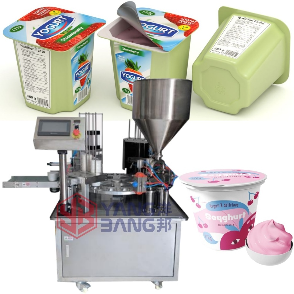 YB-FBJ Automatic Yogurt Pudding Ice Cream Water Jelly Cup Filling Sealing Machine Yogurt Packaging Machine