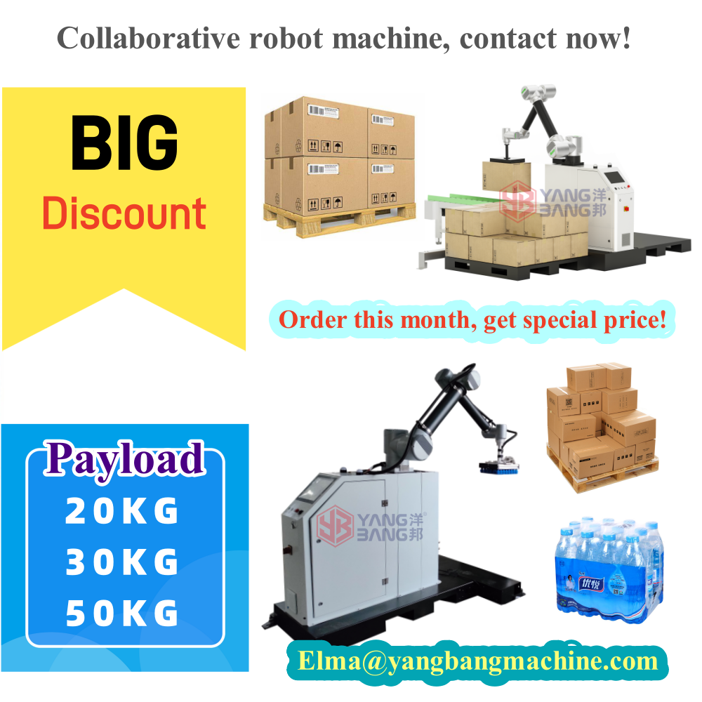 YB-MD16 Robot Arm Gripper Bag Carton Box Palletizer Stack Robotic Palletizer Machine for Bagging Production Line