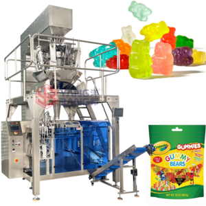 Fully Automatic Gummy Bears Candy Packing Machine Premade Bag Candy Doypack Packaging Machine