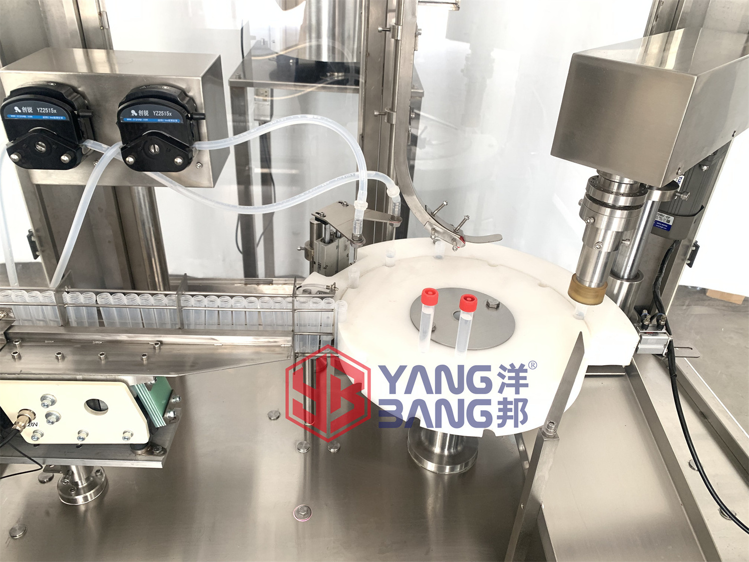 YB-Y2 Automatic Liquid Cartridge Perfume Oil Chemical Vial Test Tube Round Bottle Filling Capping Machine