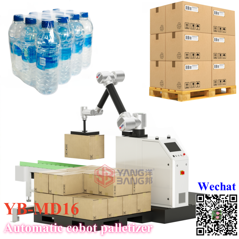 YB-MD16 Robot Arm Gripper Bag Carton Box Palletizer Stack Robotic Palletizer Machine for Bagging Production Line