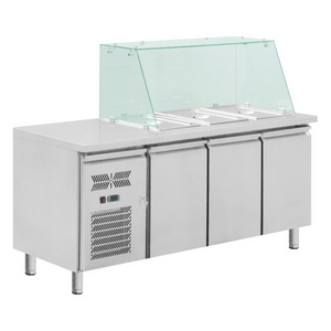 Top Saladette Refrigeration Sandwich Prep Tables R134a Salad Fridge Bar Equip Salad Pizza Counter Refrigerator Display