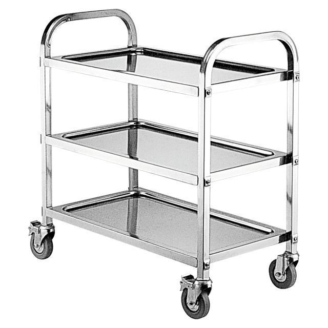 Hotel kitchen equipment stainless steel 2 tiers trolley restaurant food Service trolley