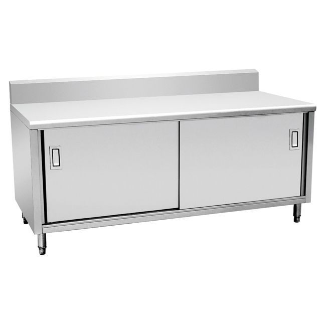 Commercial Stainless Steel Bench Cabinet with Sliding Door and  Drawers Kitchen cabinets