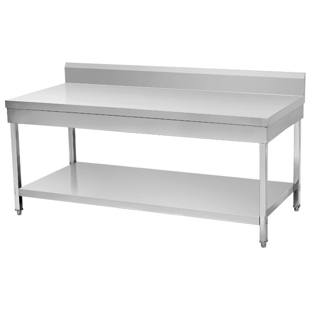 Stainless steel hotel worktable/2 Layer kitchen table with undershelf