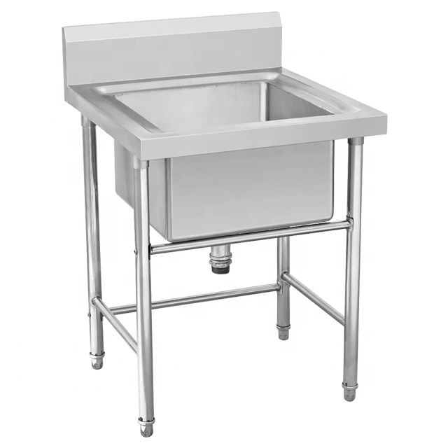 Stainless steel dish washing work table, one wash tank work bench