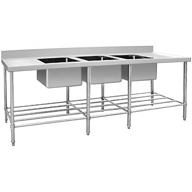 Stainless steel dish washing work table, one wash tank work bench