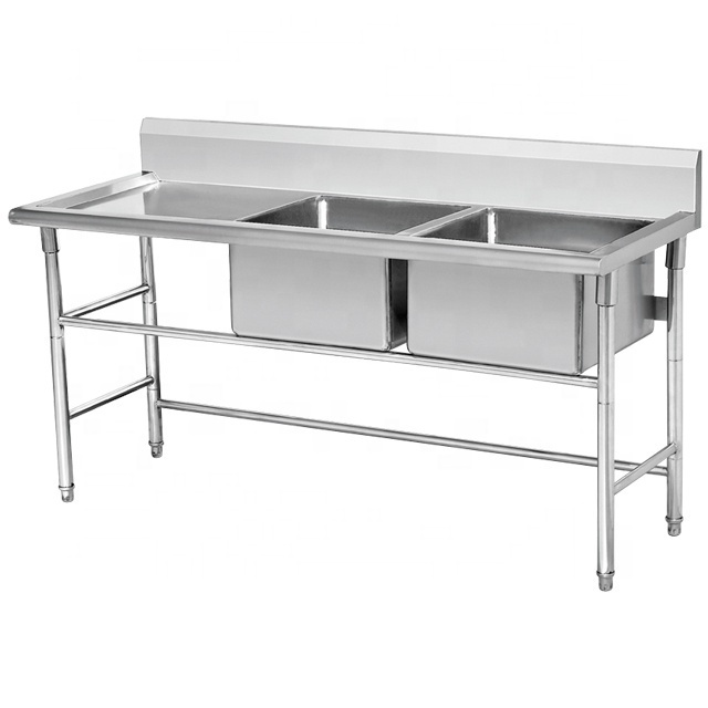 Stainless steel dish washing work table, one wash tank work bench