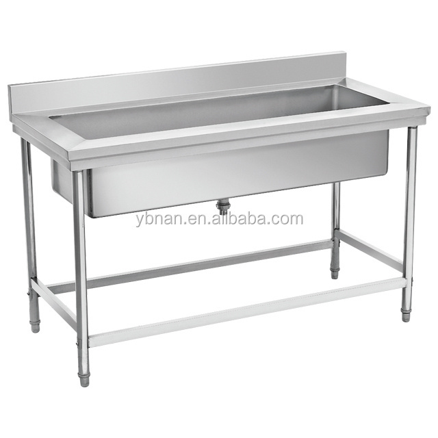 Professional customized stainless steel fish cleaning table with sink