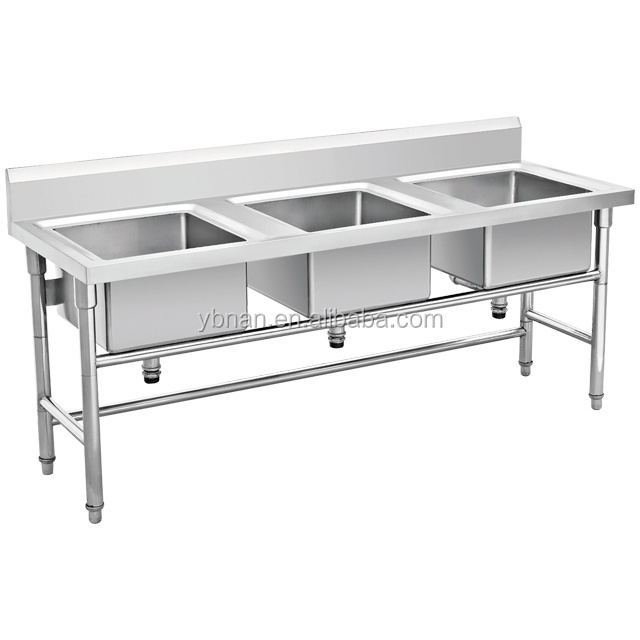 Professional customized stainless steel fish cleaning table with sink