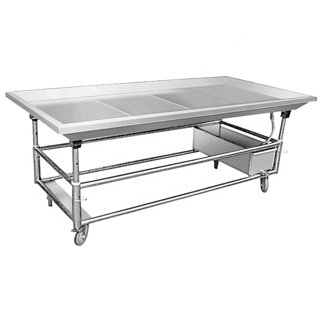 Professional customized stainless steel fish cleaning table with sink