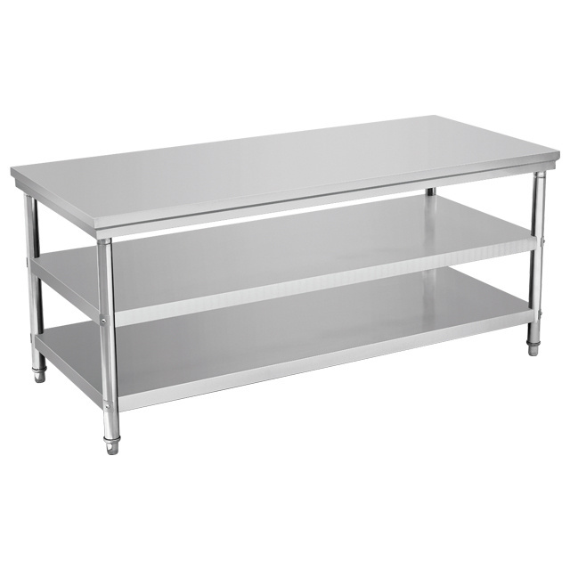 Stainless steel hotel worktable/2 Layer kitchen table with undershelf